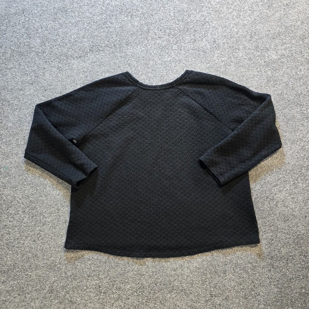 J Jill Sweater Womens Size Large Black Textured Cozy Sweatshirt Casual Lounge - Picture 8 of 9